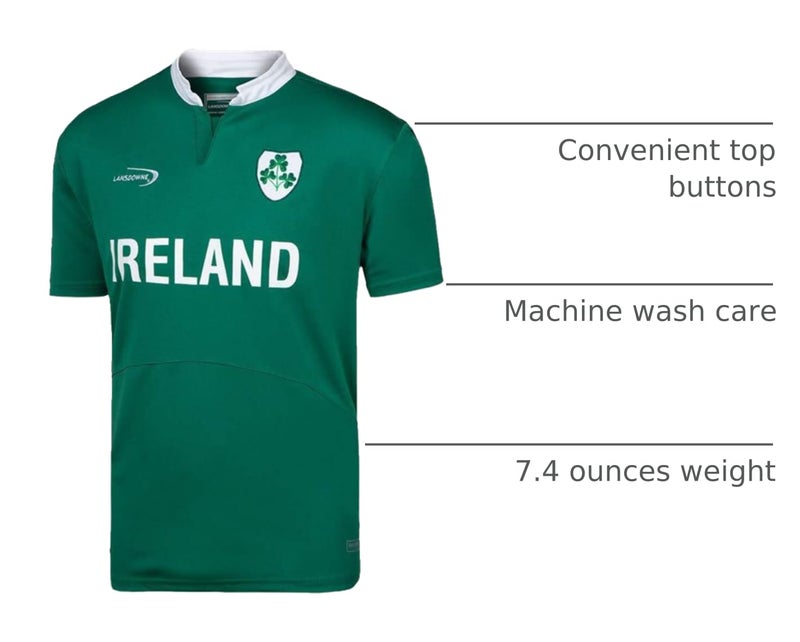 Lansdowne Green Ireland Shamrock Performance Rugby Shirt (Medium) - Image 4